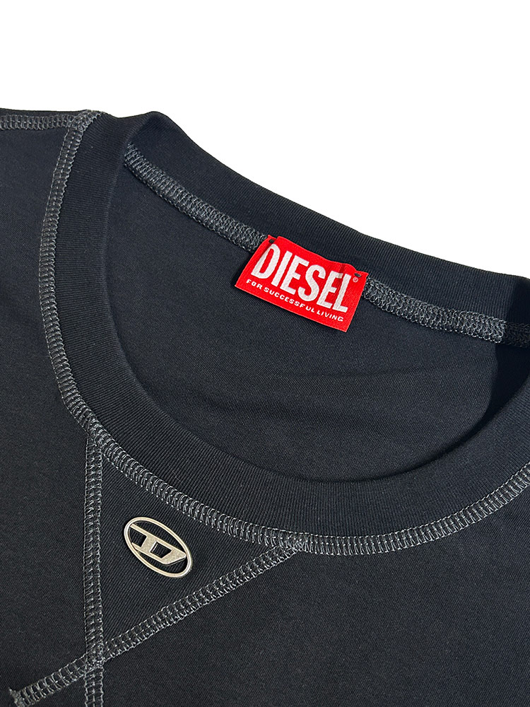 DIESEL（ディーゼル） ロンT メンズ ロゴ オーバルD クルーネック