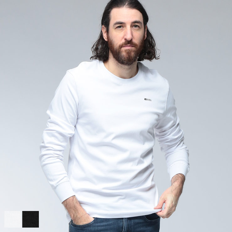 DIESEL（ディーゼル） ロンT メンズ ロゴ メタルミニロゴ クルーネック