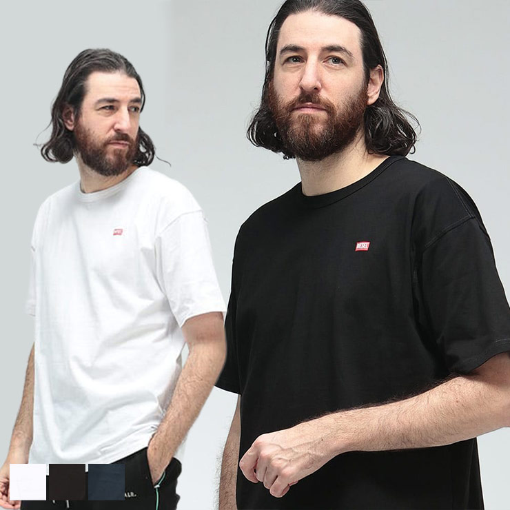 新品DIESEL M-Anaheim ディーゼル リブニット半袖Tシャツトップス DIESEL（ディーゼル） Tシャツ メンズ ロゴ クルーネック 半袖