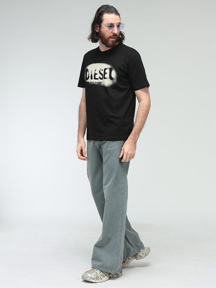 DIESEL（ディーゼル） Tシャツ メンズ ロゴ プリント クルーネック