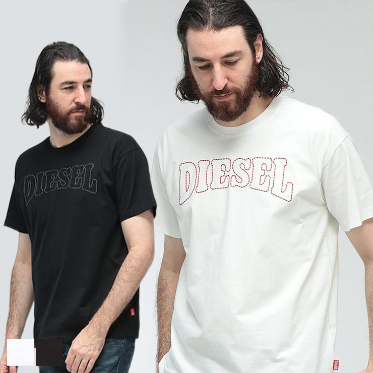 DIESEL（ディーゼル） Tシャツ メンズ ロゴ ステッチ クルーネック