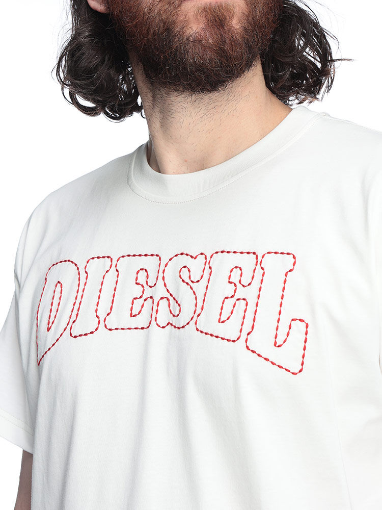 DIESEL（ディーゼル） Tシャツ メンズ ロゴ ステッチ クルーネック