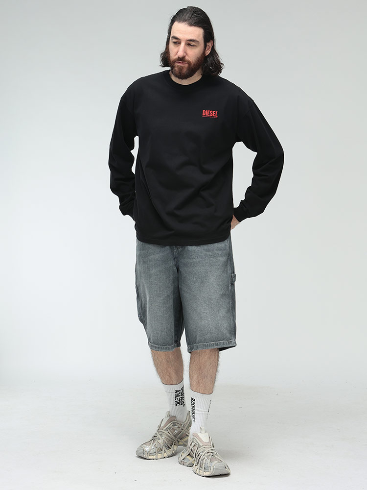 DIESEL（ディーゼル） ロンT メンズ ロゴ バックBOXロゴ プリント