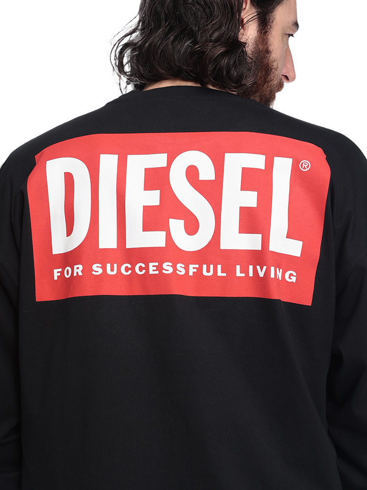 DIESEL（ディーゼル） ロンT メンズ ロゴ バックBOXロゴ プリント