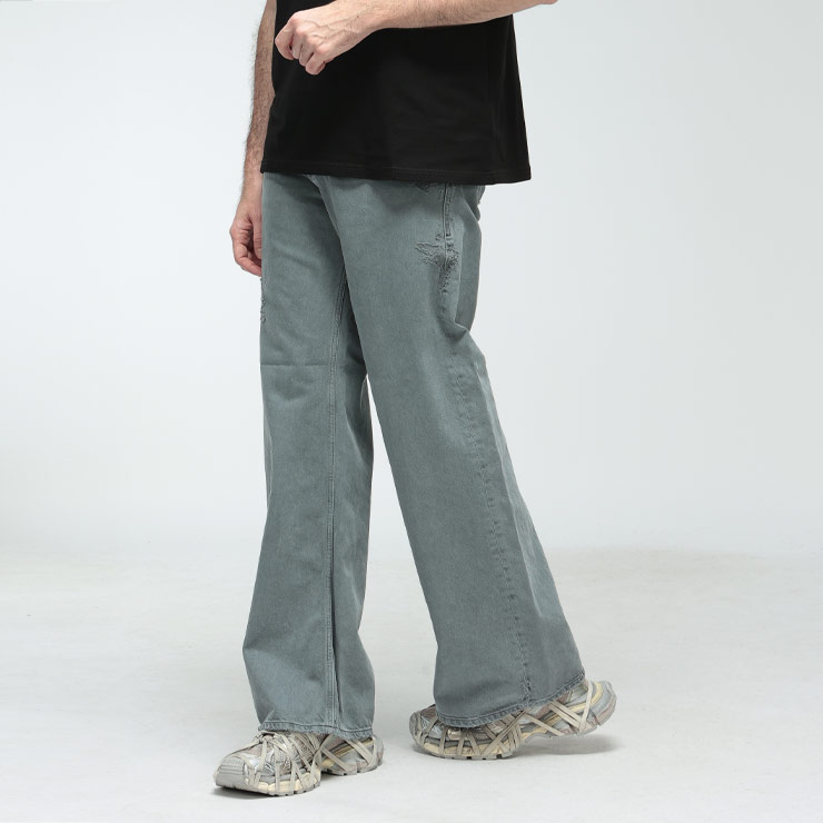 DIESEL（ディーゼル） デニムパンツ メンズ ロゴ ダメージ加工 ボタン