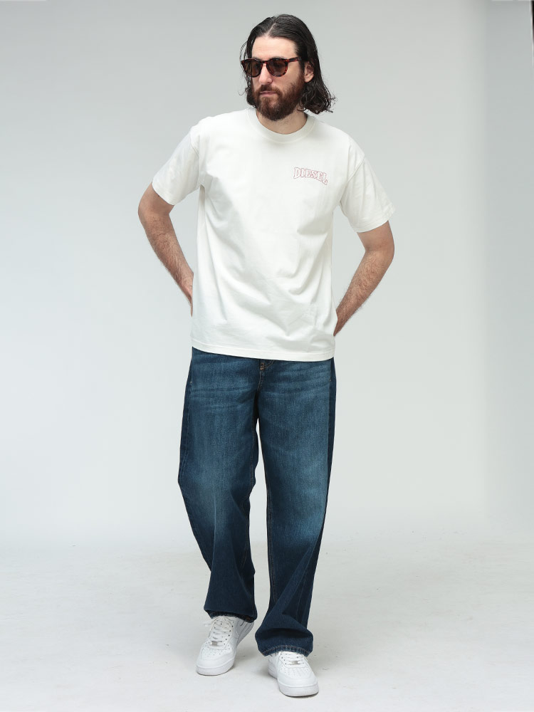 DIESEL（ディーゼル） Tシャツ メンズ ロゴ ステッチ クルーネック