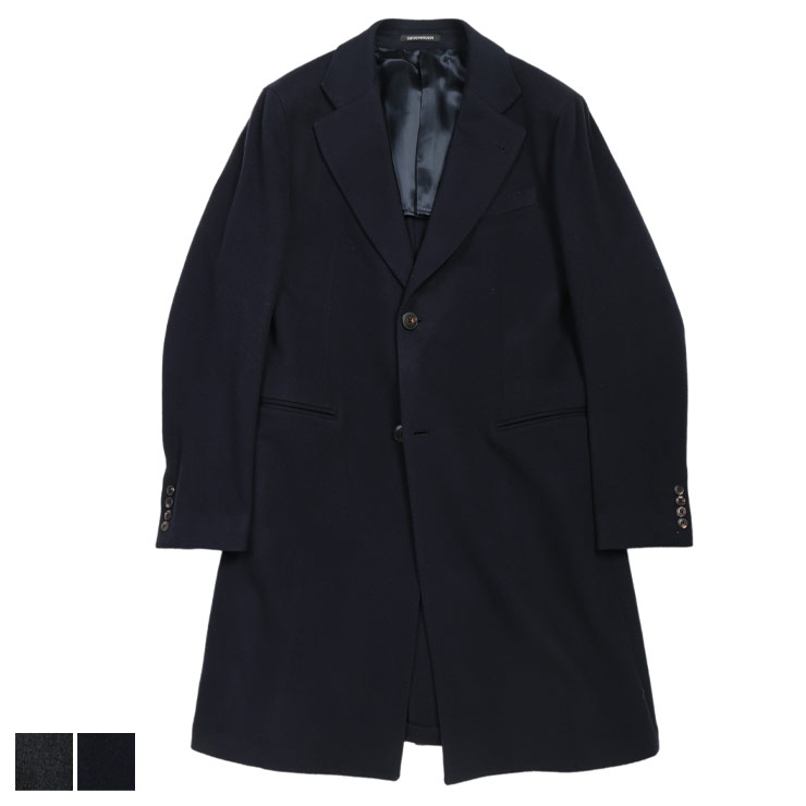 【未使に近い】エンポリオアルマーニ カシミヤ100% チェスターコート 黒 EMPORIO ARMANI エンポリオアルマーニ コート メンズ カシミヤ混