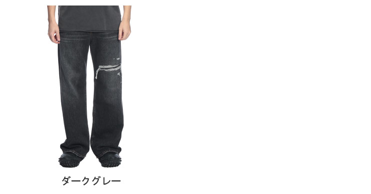 DIESEL（ディーゼル） メンズ ジーンズ ロゴ D-RISE ダメージ ボタン