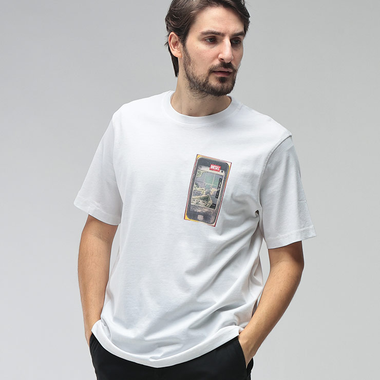DIESEL（ディーゼル） メンズ Tシャツ 半袖 ロゴ デジタルプリント