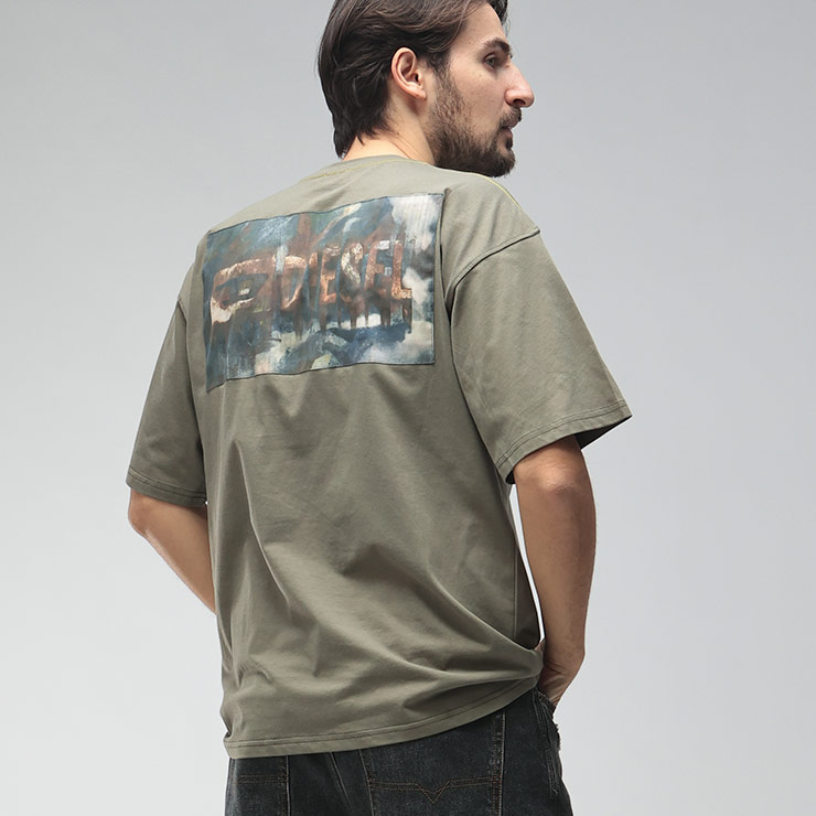 DIESEL（ディーゼル） メンズ Tシャツ 半袖 ロゴ バックデザイン