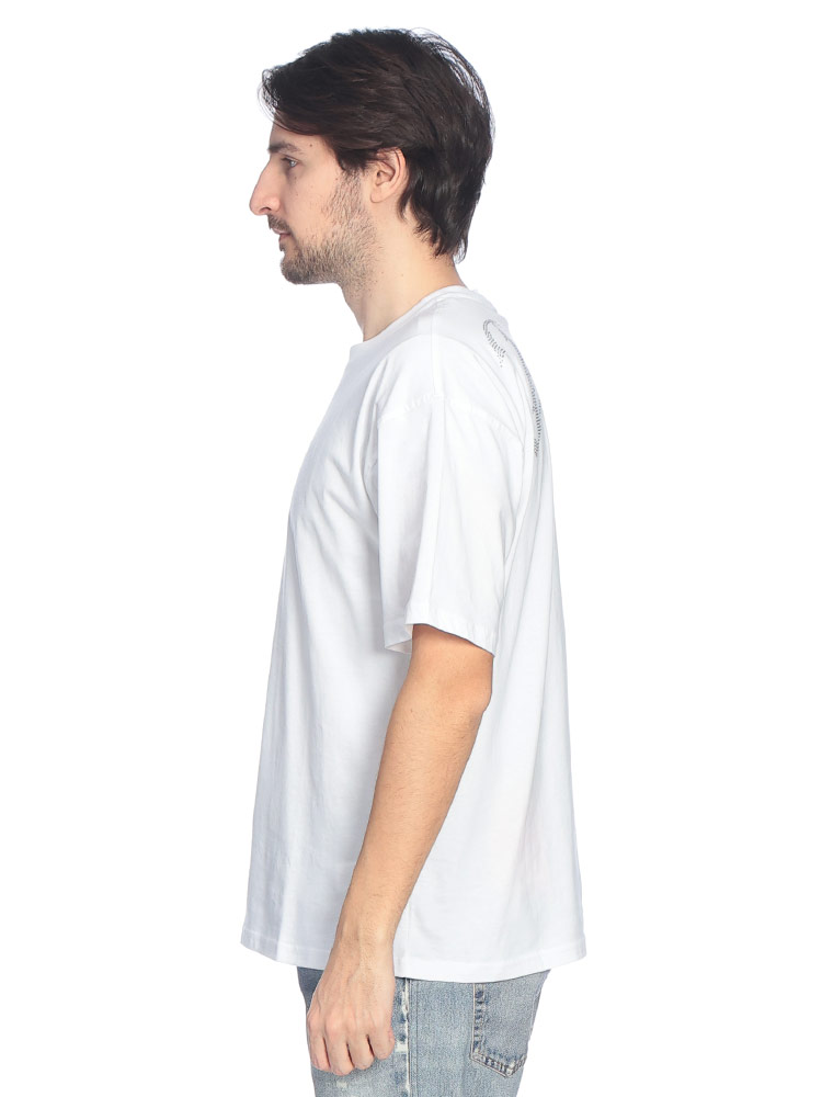 DIESEL（ディーゼル） メンズ Tシャツ 半袖 ラインストーンロゴ クルー