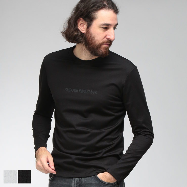 EMPORIO ARMANI エンポリオアルマーニ メンズ Tシャツ 長袖 ラバーロゴ