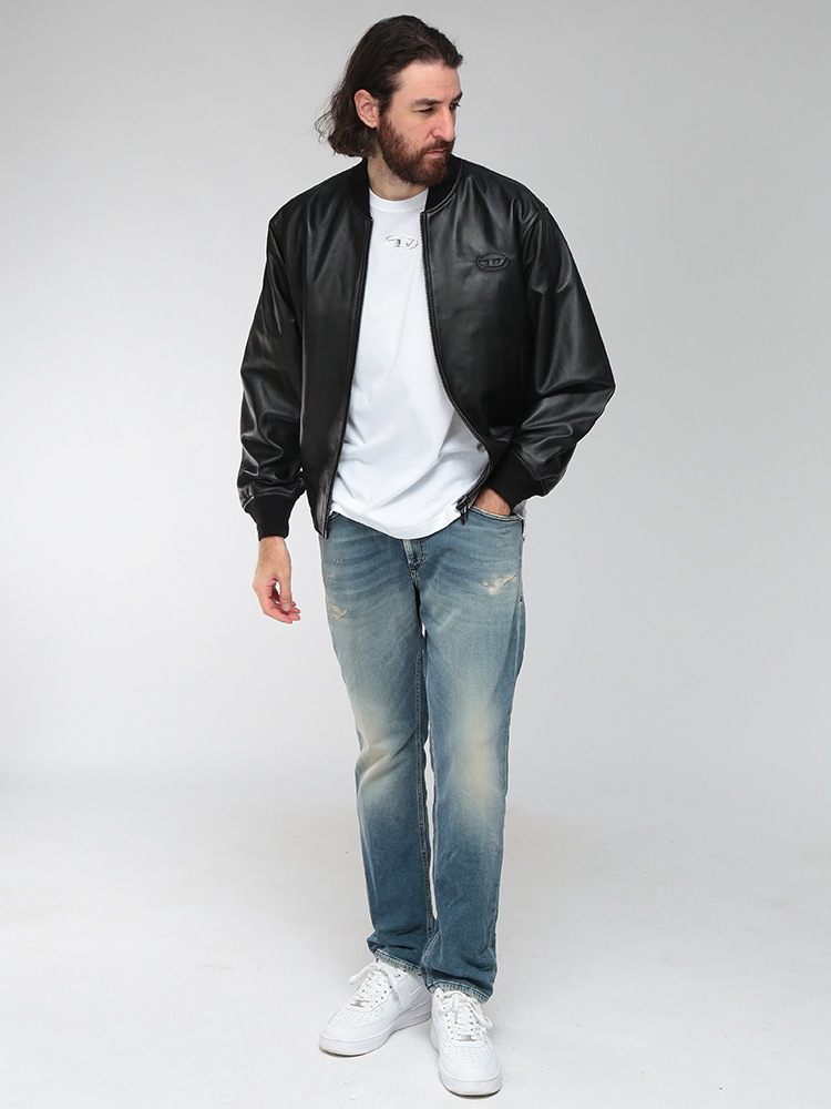 DIESEL（ディーゼル） メンズ レザージャケット ラムスキン オーバルD