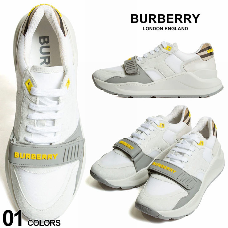 バーバリー メンズ BURBERRY スエード ヴィンテージチェック ロゴ