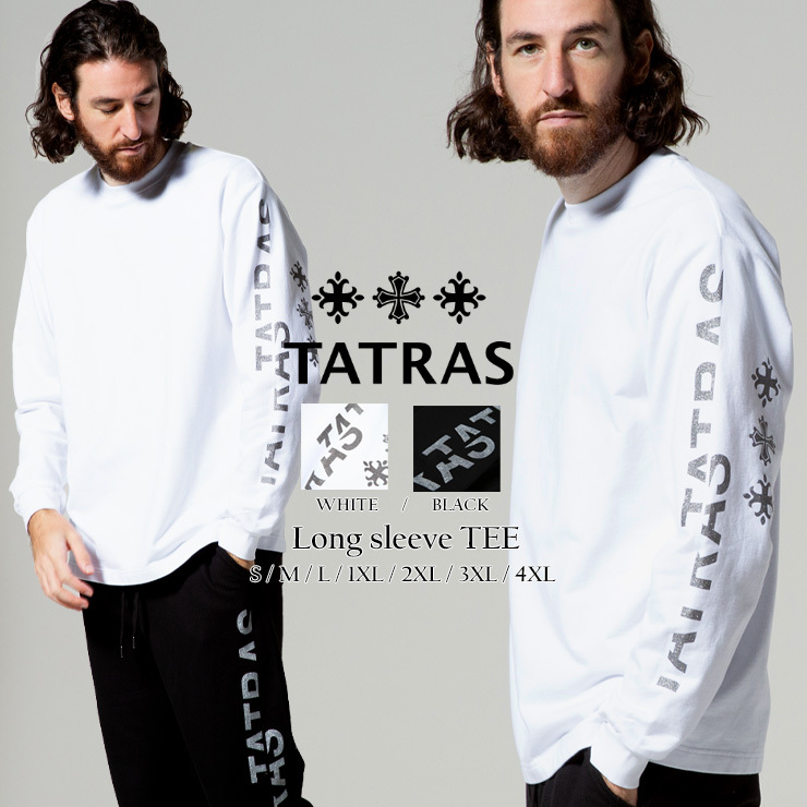 タトラス メンズ TATRAS ロゴ ラメプリント クルーネック 長袖 T