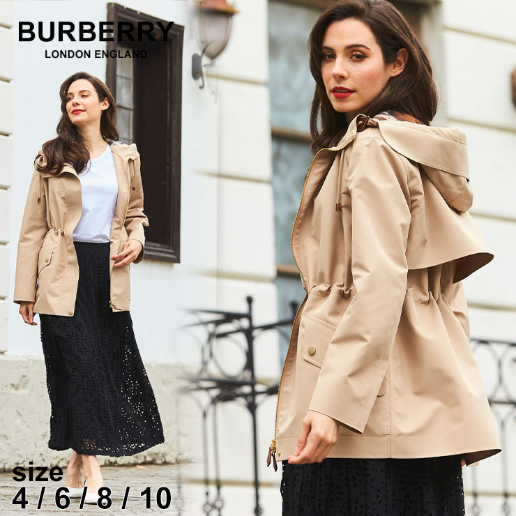 バーバリー レディース コート BURBERRY フード裏チェック 軽量 フルジップ ジャケット ブルゾン 春 秋 BBL8048713