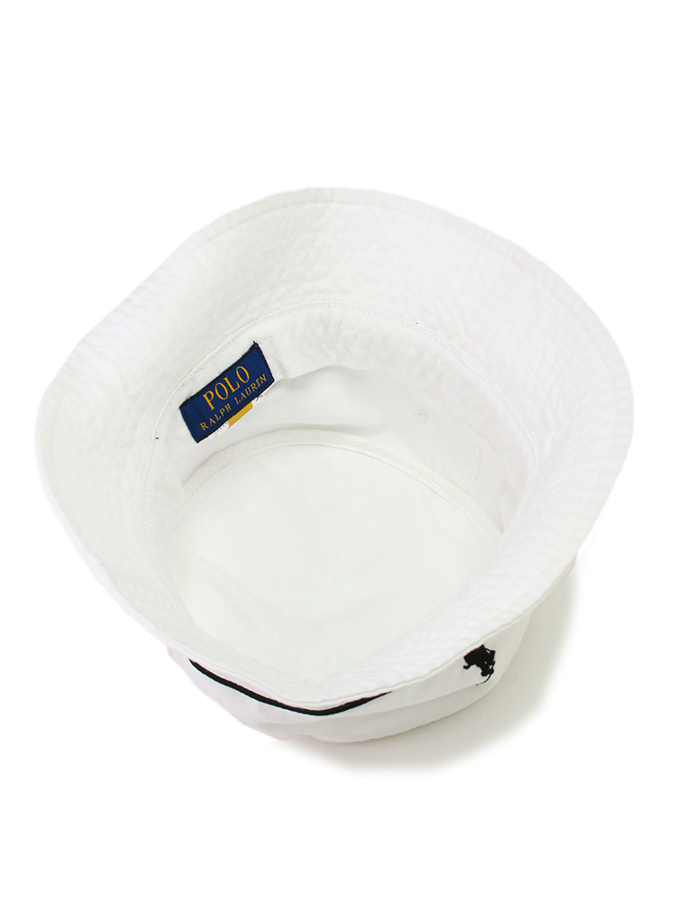 Polo Ralph Lauren コットンバケットハット ホワイト POLO RALPH LAUREN (ポロラルフローレン) クラシック ポニー