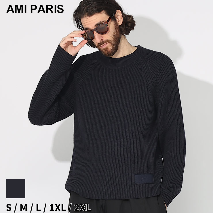 アミパリス ニット AMI PARIS メンズ セーター リブニット クルー 