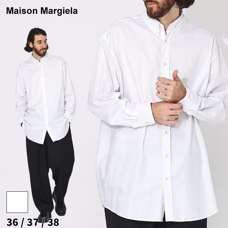 マルジェラ シャツ Maison Margiela メゾン マルジェラ コットンシャツ 長袖 ロングシャツ ブランド トップス 無地  MEDL0002S52925