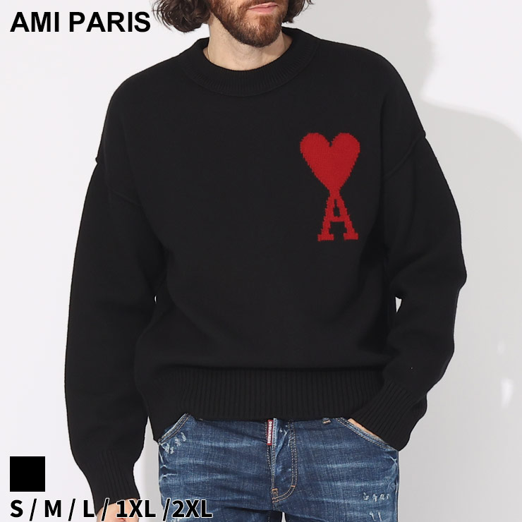 アミパリス ニット AMI PARIS セーター メンズ ロゴ クルーネック AMI 