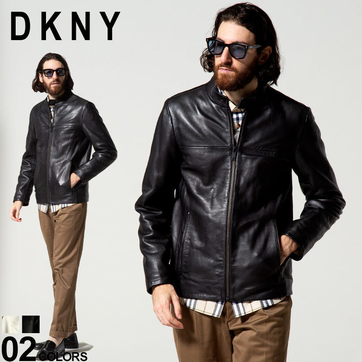 DKNY メンズ ダナキャラン ニューヨーク ジャケット 革ジャン 