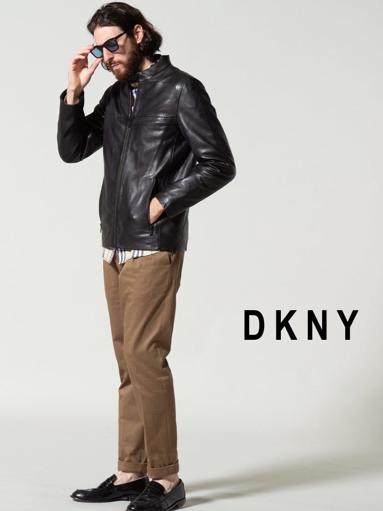 DKNY メンズ ダナキャラン ニューヨーク ジャケット 革ジャン