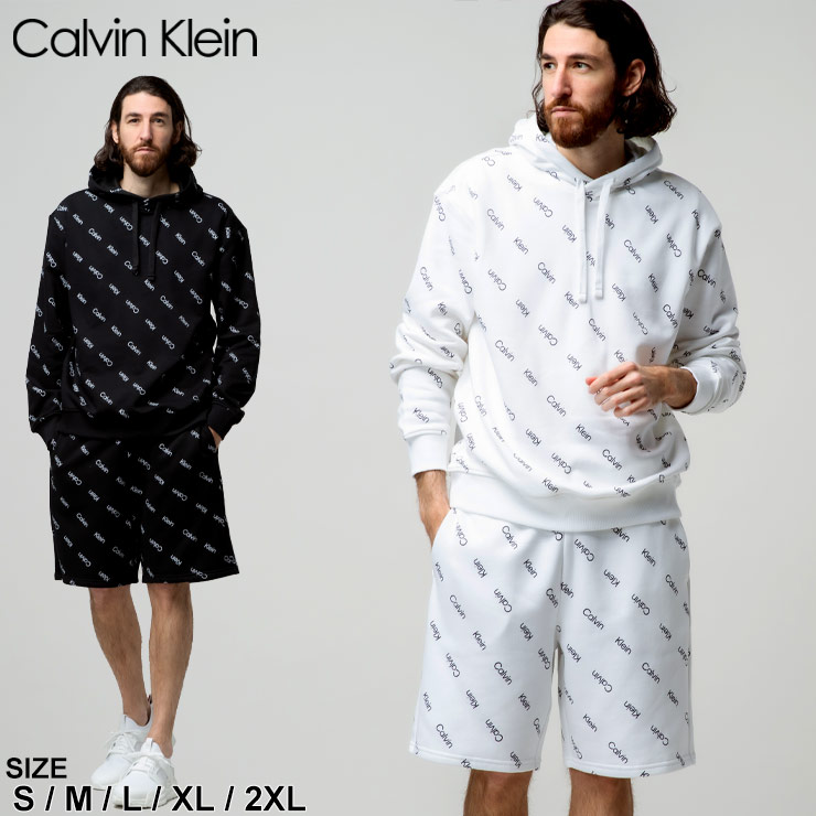 カルバンクライン メンズ セットアップ Calvin Klein 総ロゴ 裏起毛