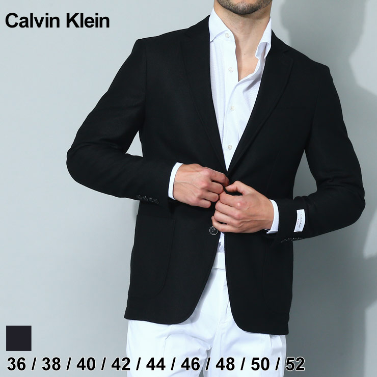 カルバンクライン Calvin Klein ジャケット メンズ クロ 黒 ヘリンボン シングル ブランド アウター テーラード ウール  大きいサイズあり CKMASON7ZW