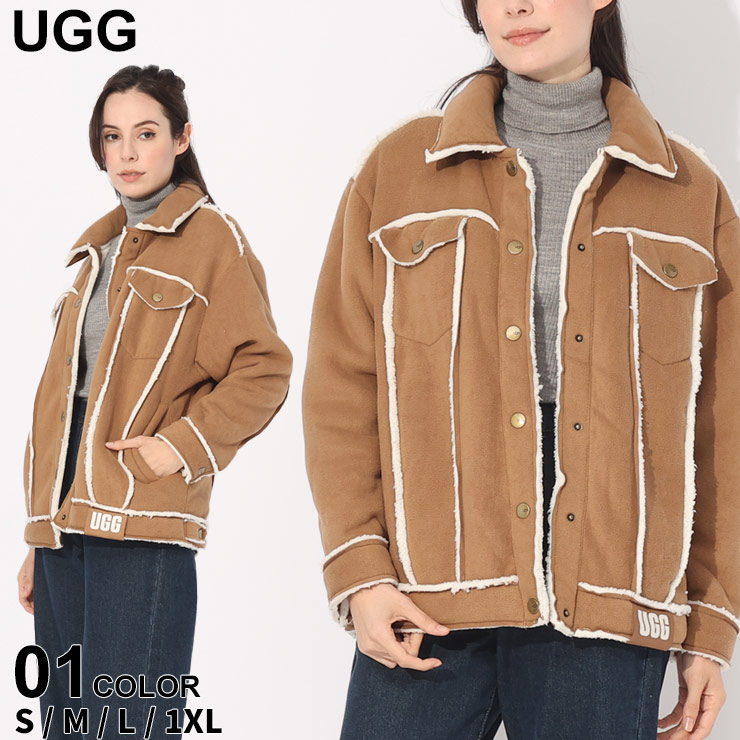 UGG ジャケット アグ レディース アウター フリース トラッカー ロゴ Frankie Bonded ブランド ボアジャケット ブルゾン  UGGL1144590