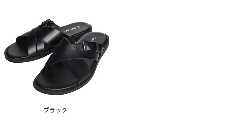   CKロゴチャーム フラット サンダル 関税送料込 Calvin Klein CKロゴチャーム フラット サンダル 関税送料込