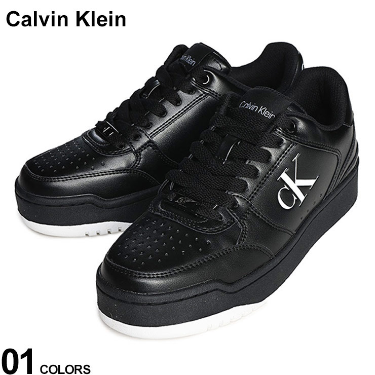 Calvin Klein (カルバンクライン) フェイクレザー ロゴ レース
