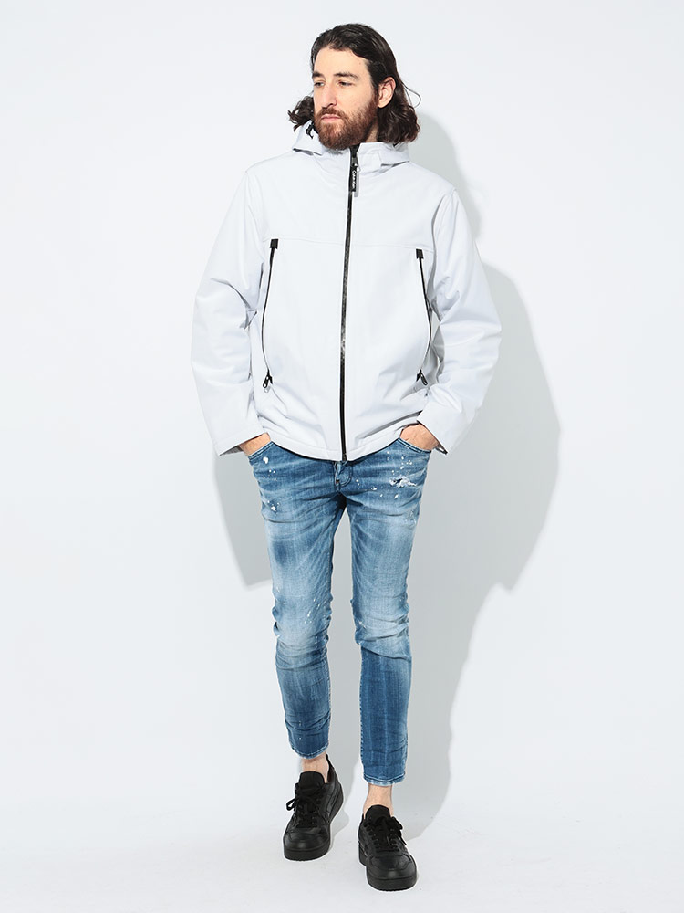 美品】 カルバンクライン　シープレザージャケット　フード付 Calvin Klein（カルバン・クライン） ジャケット メンズ 裏ボア