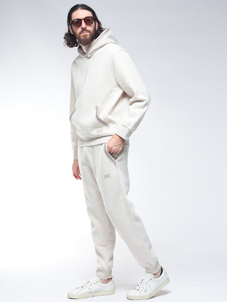 UGG（アグ） パーカー トップス メンズ 裏起毛 ライン プルオーバー
