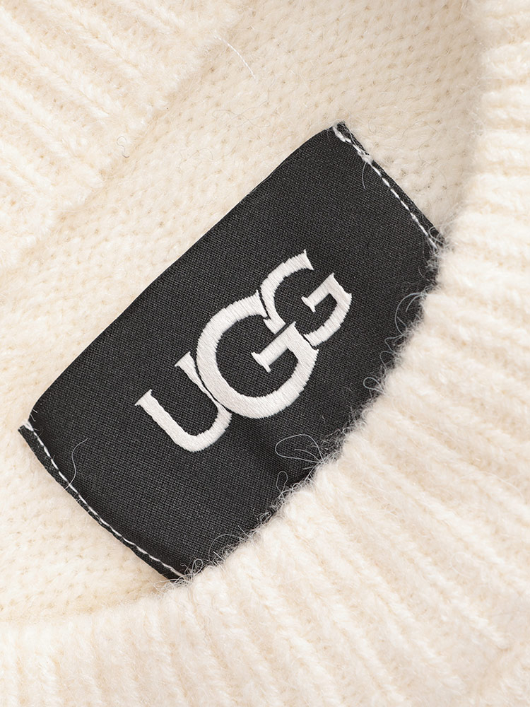 【美品】UGG プルオーバーニット デカロゴ クルーネック ワッペン モヘヤ 黒 371203121_1.jpg