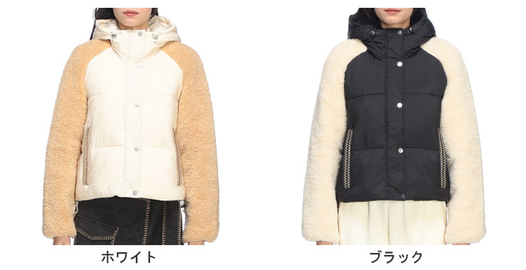 UGG（アグ） ブルゾン レディース ボア 中綿 コンビ フルジップ