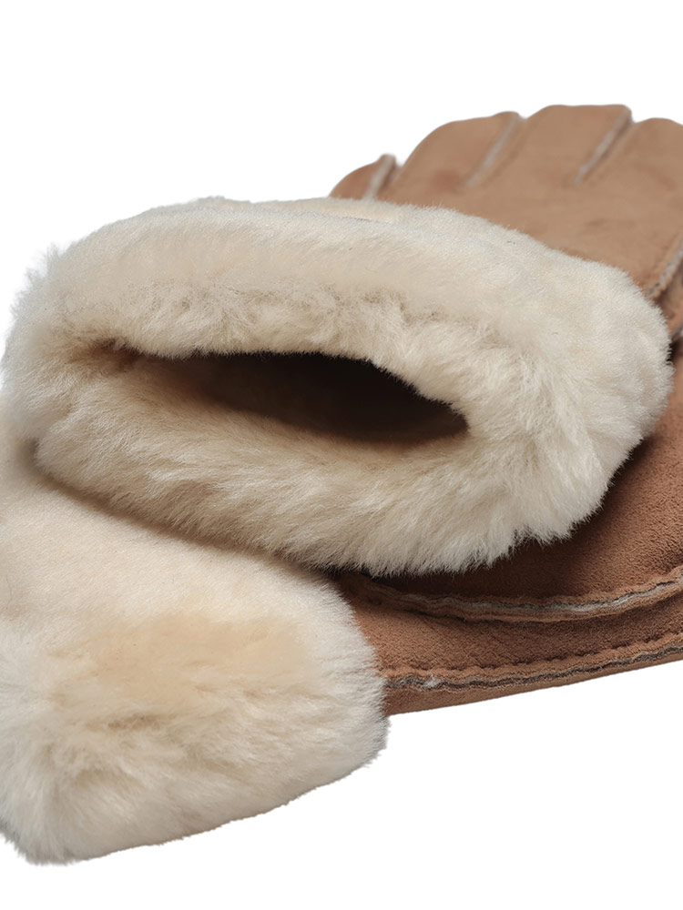UGG（アグ） 手袋 レディース ロゴ シープスキン ファー ターン カフ