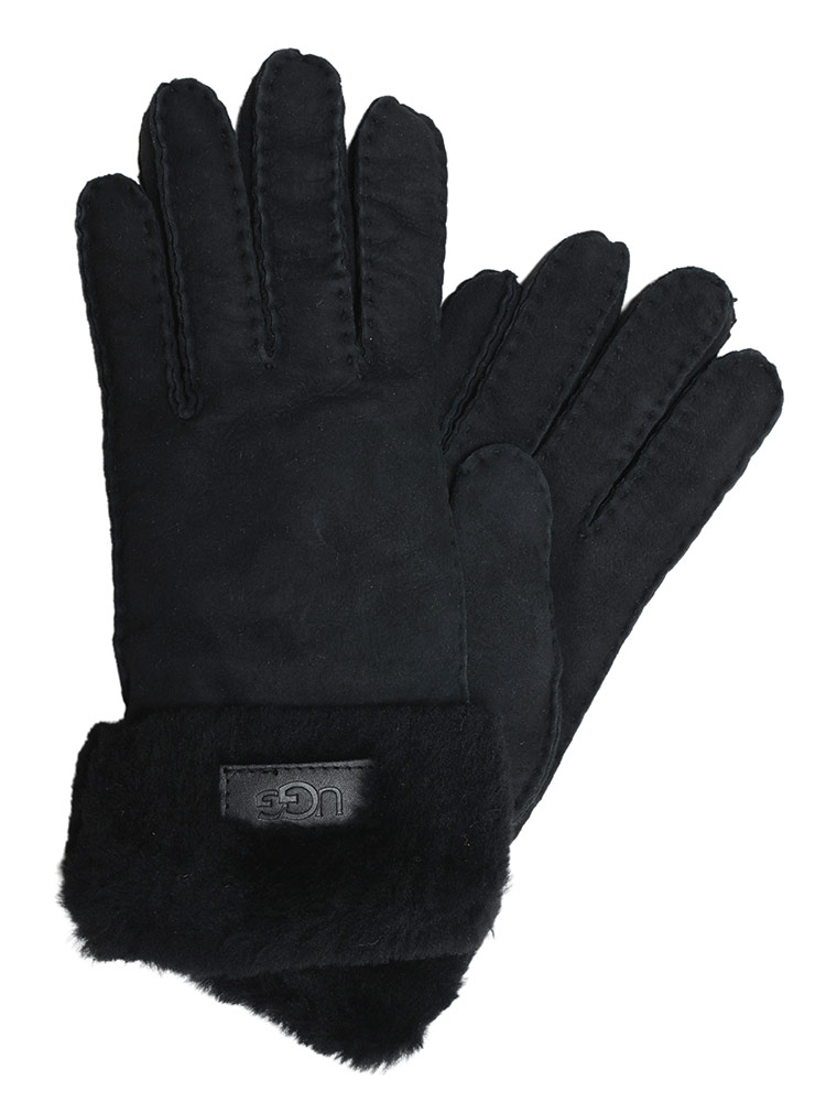 UGG（アグ） 手袋 レディース ロゴ シープスキン ファー ターン カフ