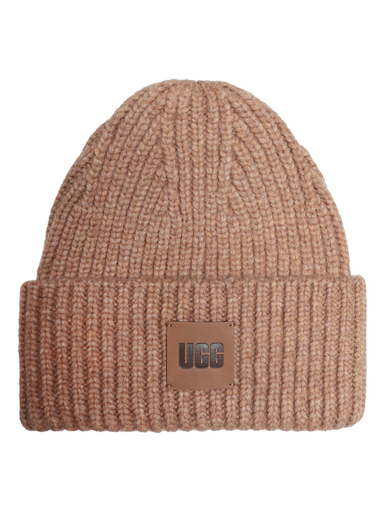 UGG（アグ） ニット帽 レディース ロゴ リブ ニット キャップ CHUNKY