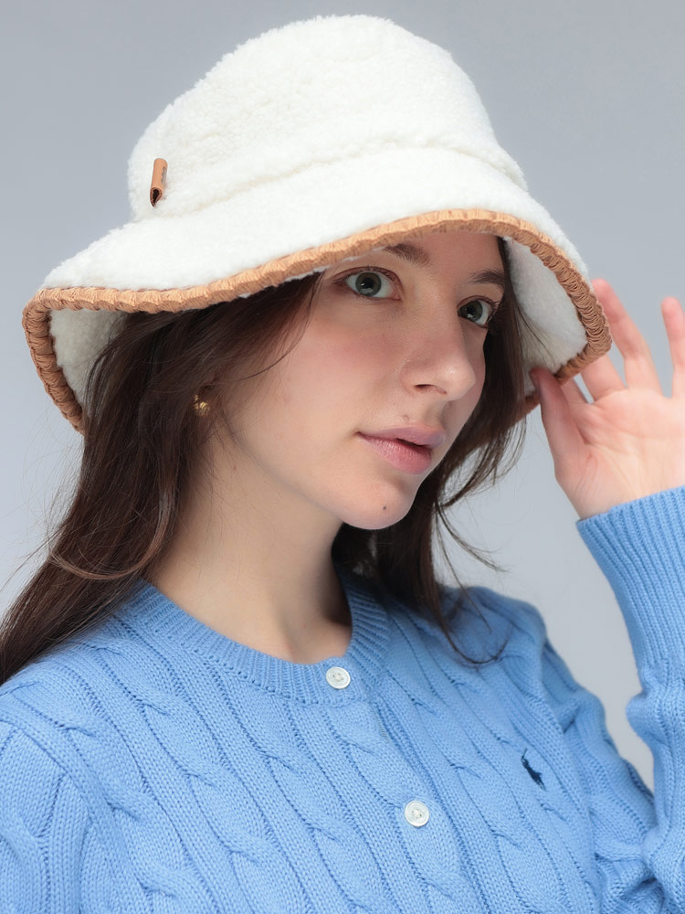 UGG（アグ） バケットハット レディース ロゴ ボア バケット ハット