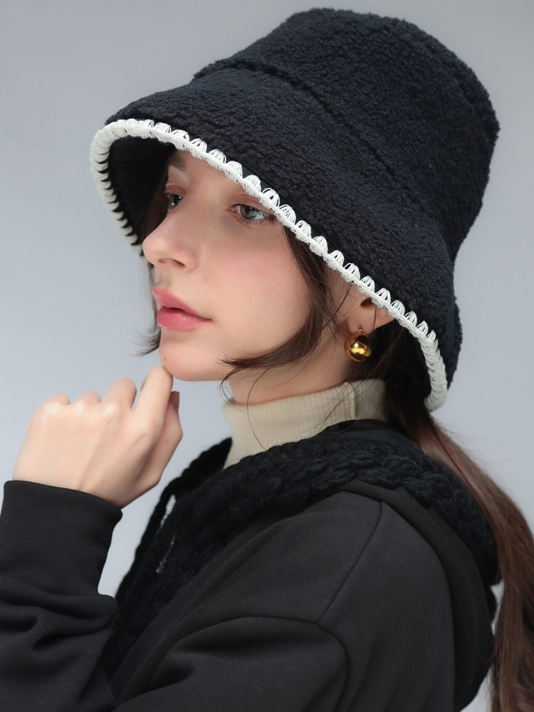 UGG fluff Scalloped Hat バケットハット UGG（アグ） バケットハット レディース ロゴ ボア バケット ハット