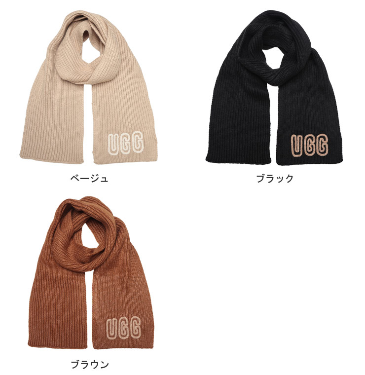 UGG（アグ） マフラー レディース ロゴ リブ マフラー Chunky Crafted