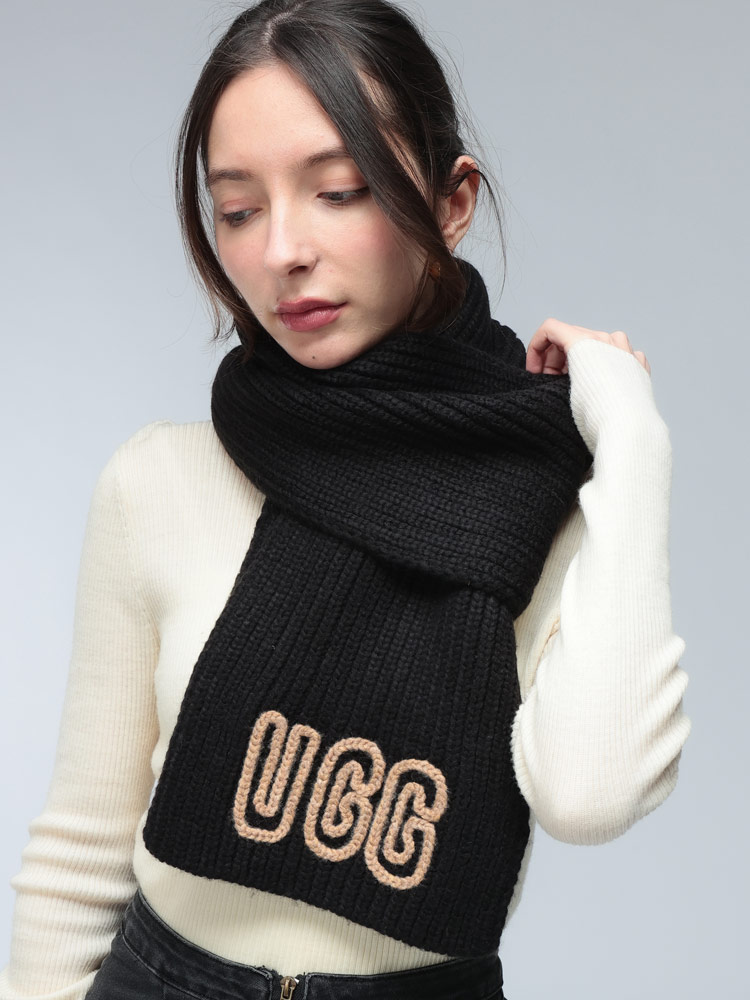 UGG（アグ） マフラー レディース ロゴ リブ マフラー Chunky Crafted