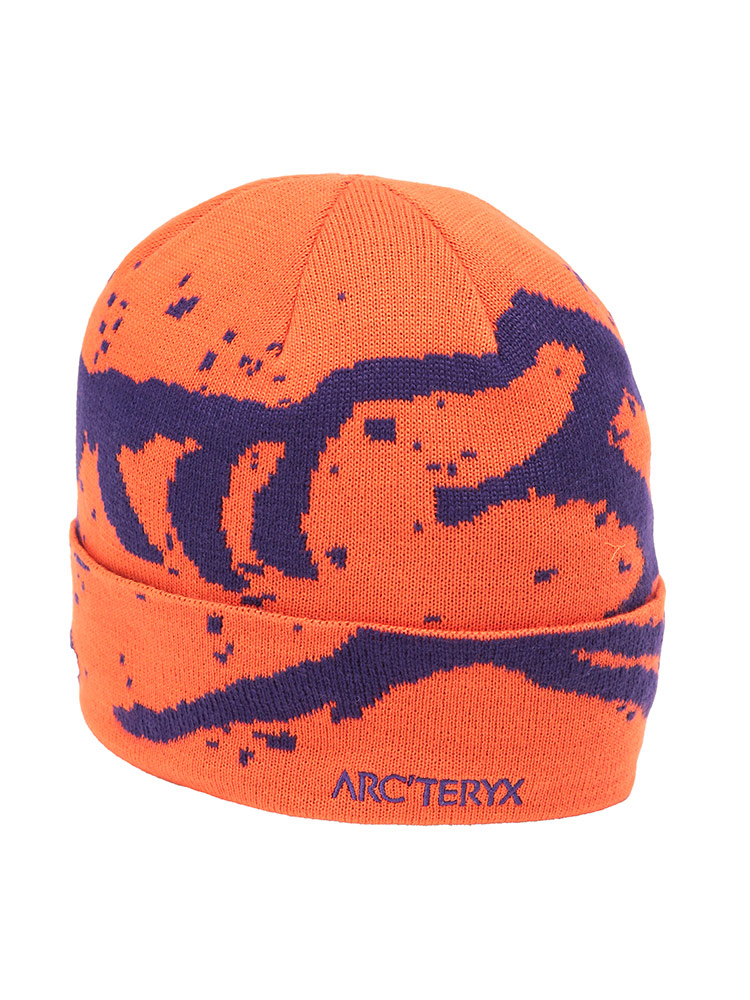 ARC'TERYXビーニー オレンジ アークテリクス ニット帽 正規品 ARC'TERYX（アークテリクス） メンズ ニットキャップ 総柄 ニット帽