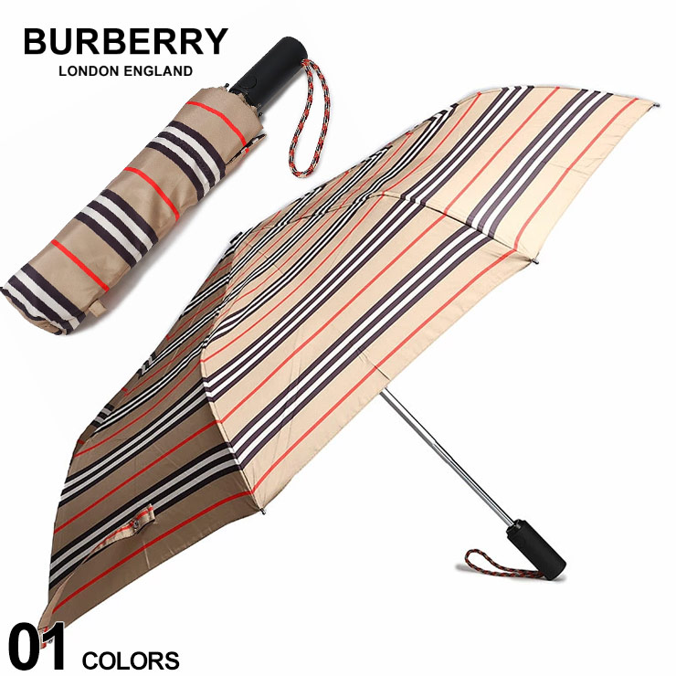 バーバリー メンズ 傘 BURBERRY ブランド 折りたたみ傘 折り畳み 雨具 ロゴ プリント フォールディングアンブレラ BB8035652  2024_vt