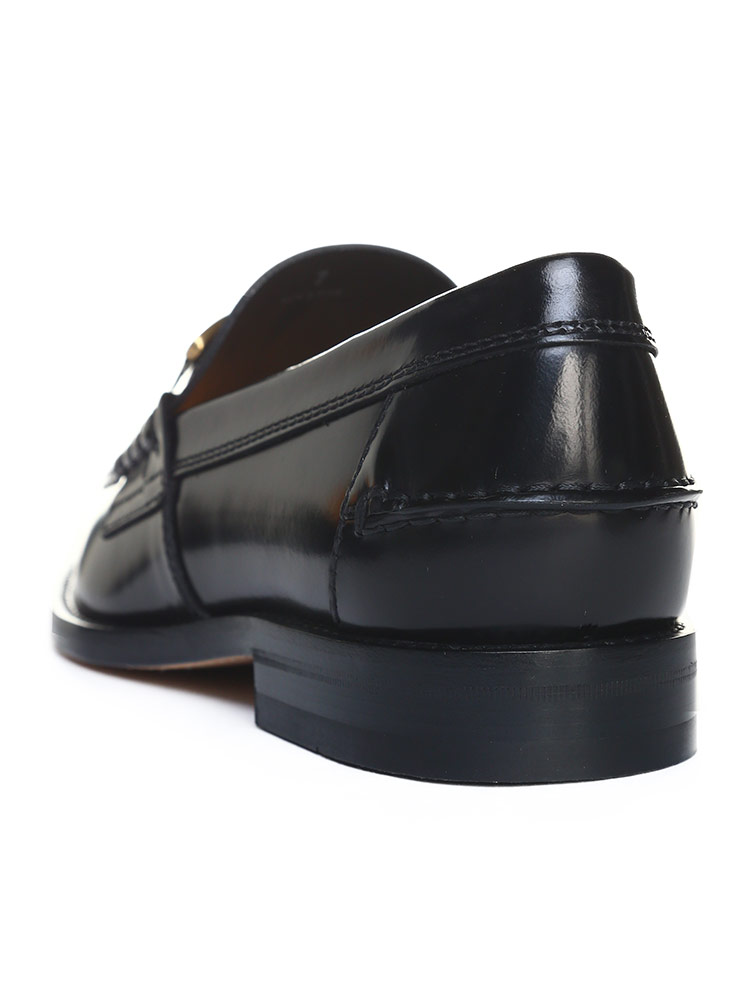 未使用■TOD'S トッズ【27.0】本革 革靴 ローファー レザーソール 黒 TOD'S トッズ ローファー シューズ 革靴 チェーン ロゴ ブランド