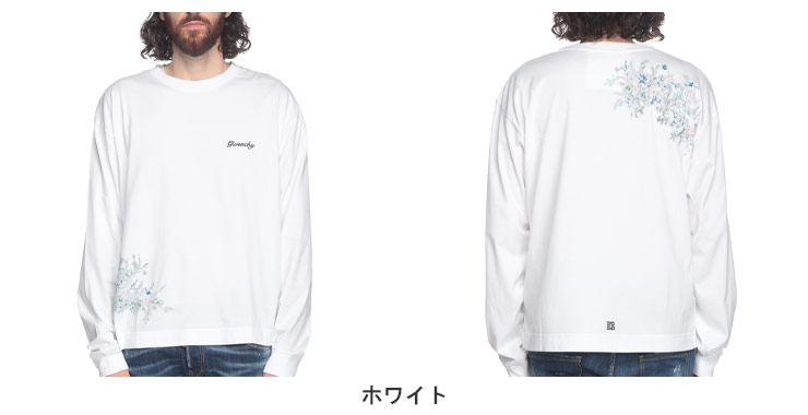 国内発 GIVENCHY ロゴブラックコットンクルーネック長袖Tシャツ GIVENCHY ジバンシィ Tシャツ ロンT メンズ 長袖 ロゴ クルー