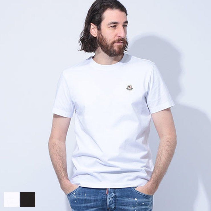 MONCLER - 【中古】 MONCLER モンクレール J10918C00050 89AKK プリントロゴ半袖Tシャツ 黒 S クルーネック ワッペン メンズ 24016461 MK 中古】 MONCLER モンクレール J10918C00050 89AKK プリントロゴ