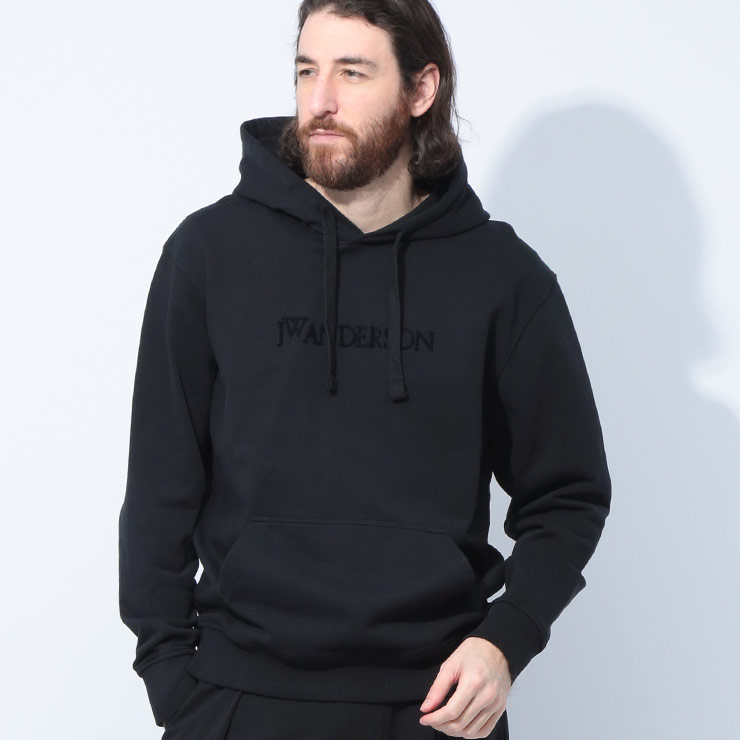 希少 美品 JW ANDERSON 刺繍ロゴ デザイン スウェットパーカー XS J.W.Anderson（ジェイダブリューアンダーソン） JW ANDERSON パーカー