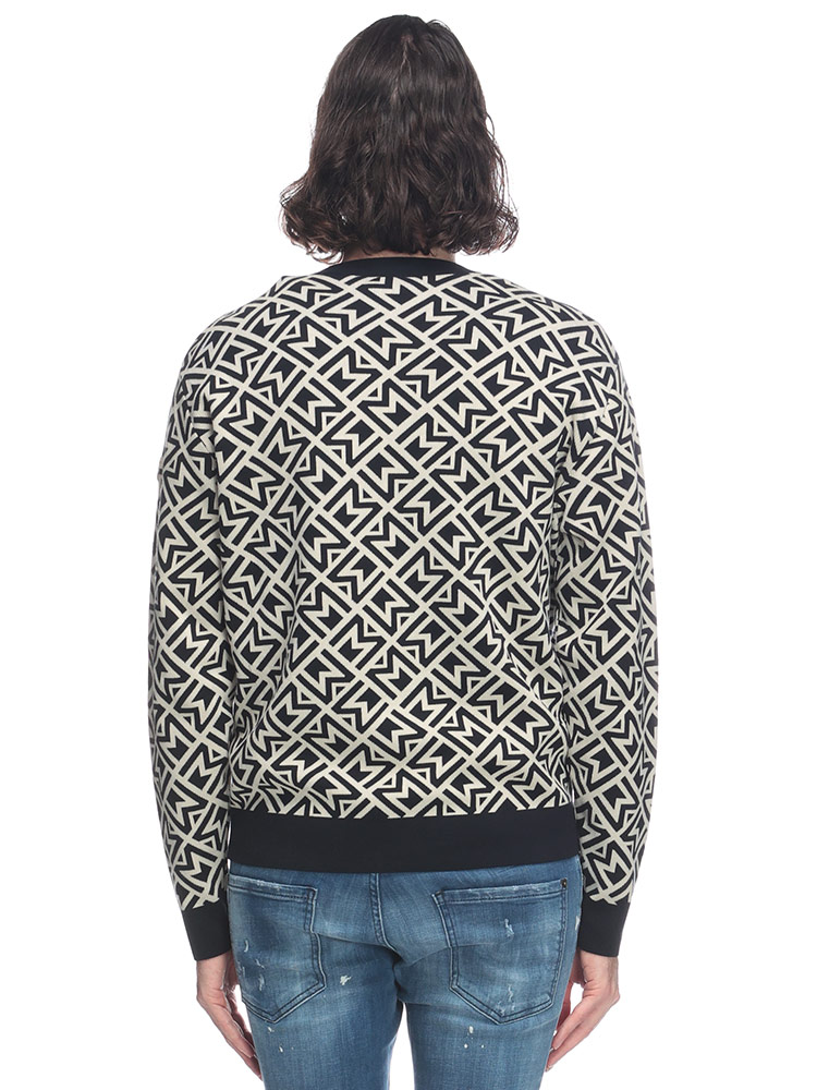 MONCLER（モンクレール） ニット メンズ ワッペン 総柄 クルーネック