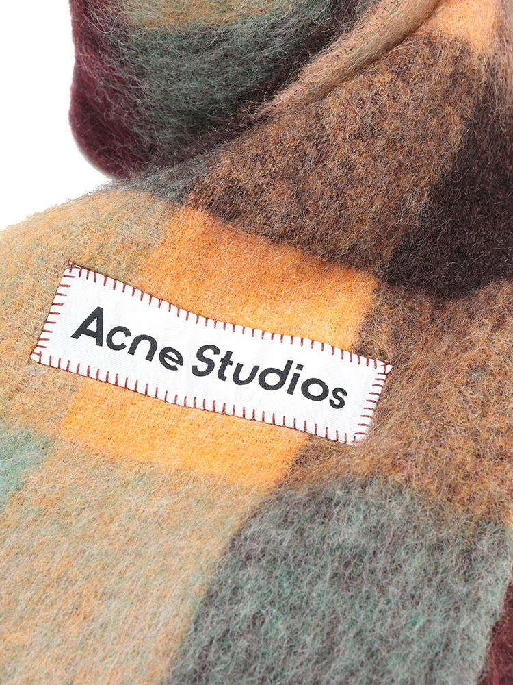 Acne Studios マフラー チェック ブラウン オレンジ Acne Studios